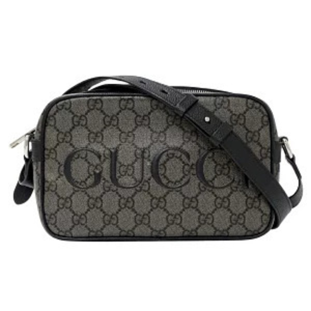 Gucci Bag Shoulder GG Supreme Gray Black Crossbody